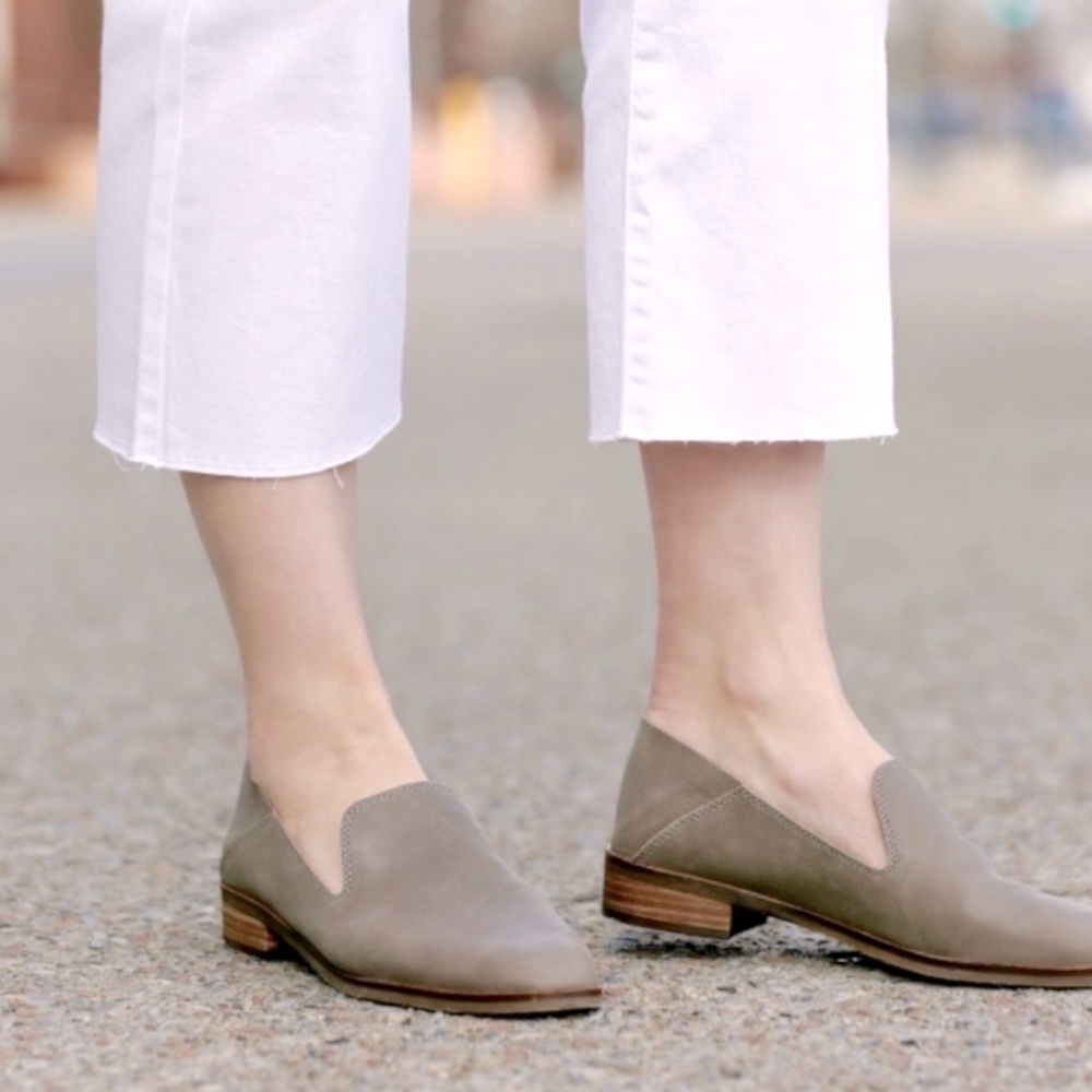 Lucky Brand Cahill Leather Loafers Grey Size 8 1/2